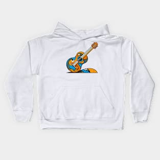 Guitar illustration. Guitar illustration in cubist style Kids Hoodie